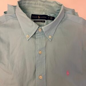 Ralph Lauren Men's Sky Blue Button Down Shirt, Like New Never Been Used